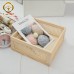 Solid wood desktop rattan storage basket bamboo porch key box living room drawer type hollow storage box