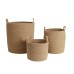 Hand-Woven Cotton Cord Dirty Laundry Basket Horizontal Clothing Basket