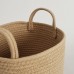 Hand-Woven Cotton Cord Dirty Laundry Basket Horizontal Clothing Basket