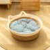 Handmade Eco-Friendly Straw Pet Cat Bed