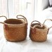 Woven Storage Basket Kitchen Ginger Garlic Storage Basket Grass with Hand Ceremony Flower Basket Plant Basket