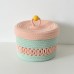 Hand-woven storage basket, cotton cord with cover debris storage basket