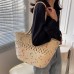 Shoulder bag hollow woven cotton bag, seaside holiday beach bag