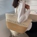 Shoulder bag hollow woven cotton bag, seaside holiday beach bag
