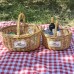 Outdoor picnic basket rattan garden hand basket Fruit basket Outdoor bamboo basket woven basket Vegetable storage basket